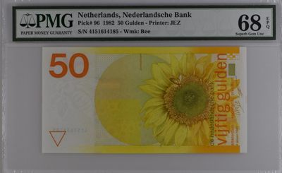 收藏联盟Quantum Auction 第310期拍卖 (已更新) - 荷兰1982年50盾 PMG68 经典向日葵