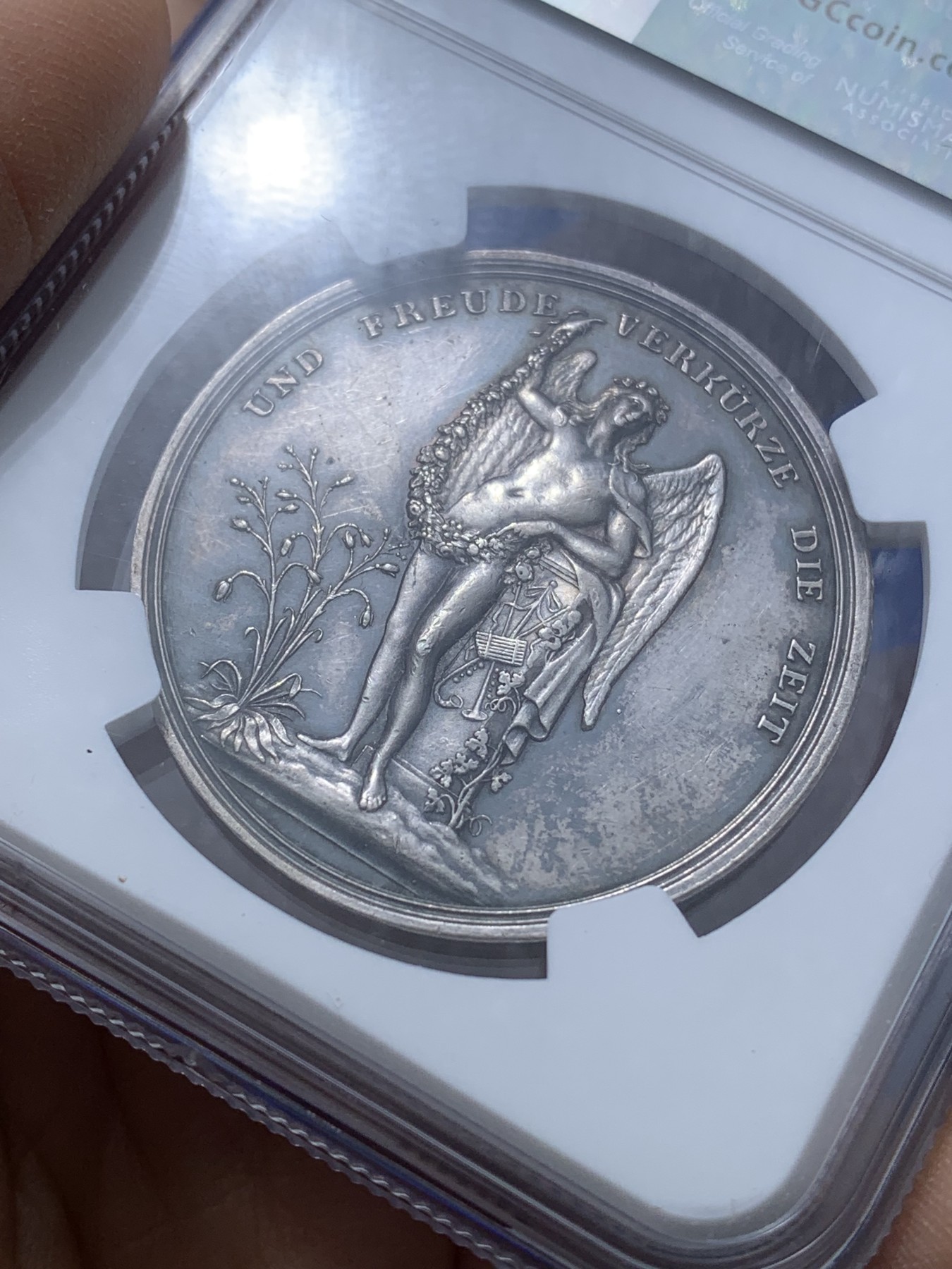 《竞宝斋》第222场-周日，周一 2场 (全场包邮) NGC-UNCD 德国 19世纪 医学银章 很漂亮的设计 老包浆