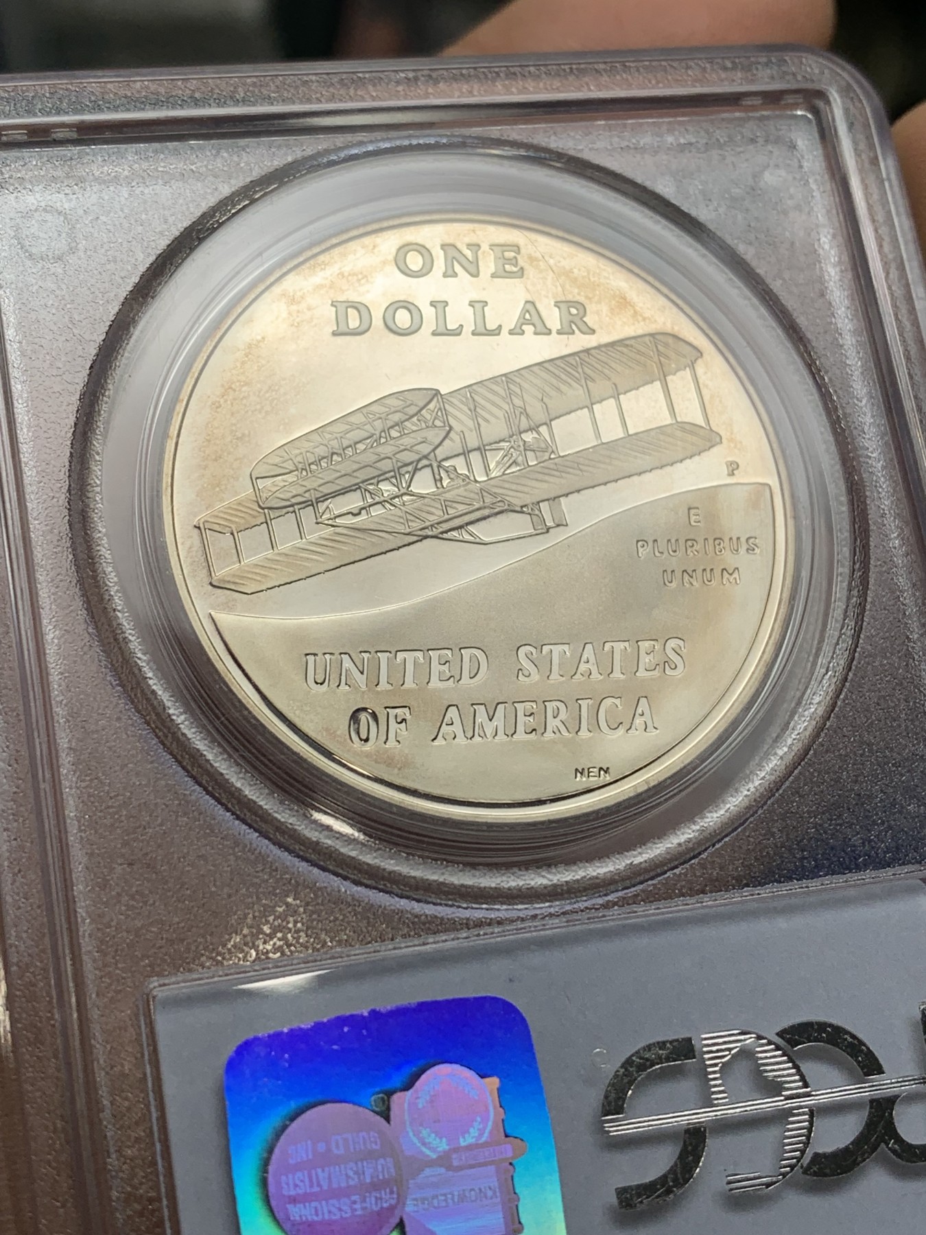 《竞宝斋》第222场-周日，周一 2场 (全场包邮) PCGS-PR69DCAM 美国2003年首次飞行百年纪念精制银币