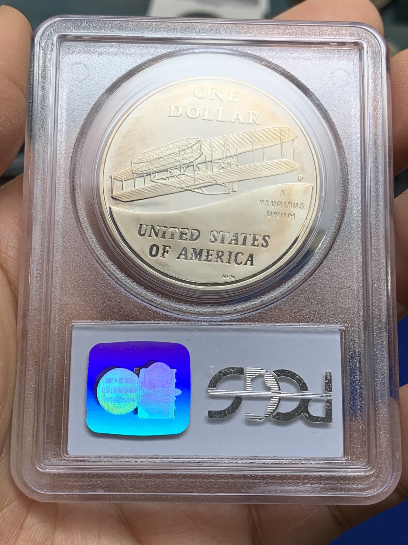 《竞宝斋》第222场-周日，周一 2场 (全场包邮) PCGS-PR69DCAM 美国2003年首次飞行百年纪念精制银币