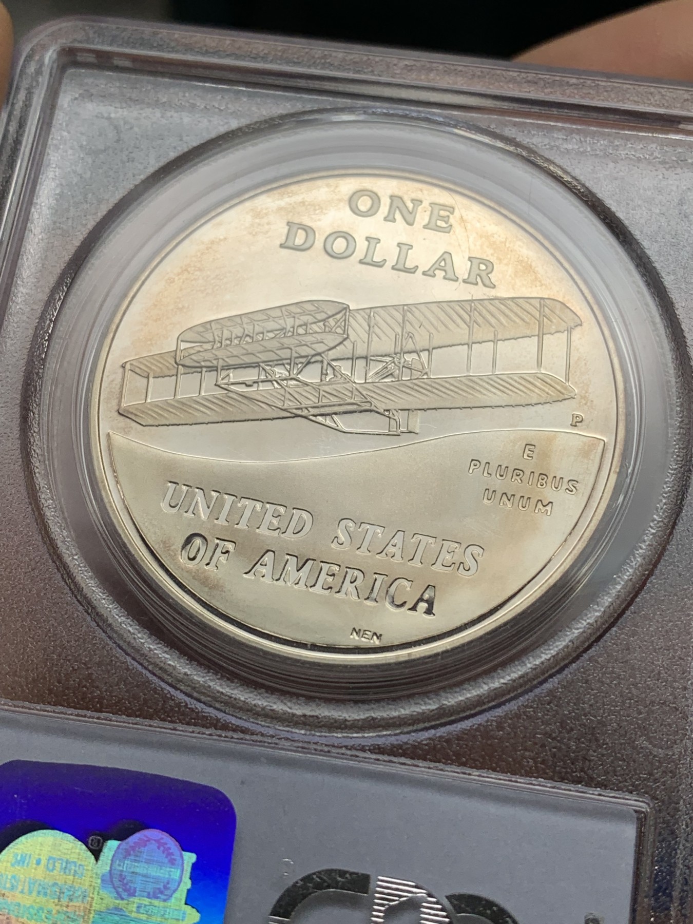 《竞宝斋》第222场-周日，周一 2场 (全场包邮) PCGS-PR69DCAM 美国2003年首次飞行百年纪念精制银币