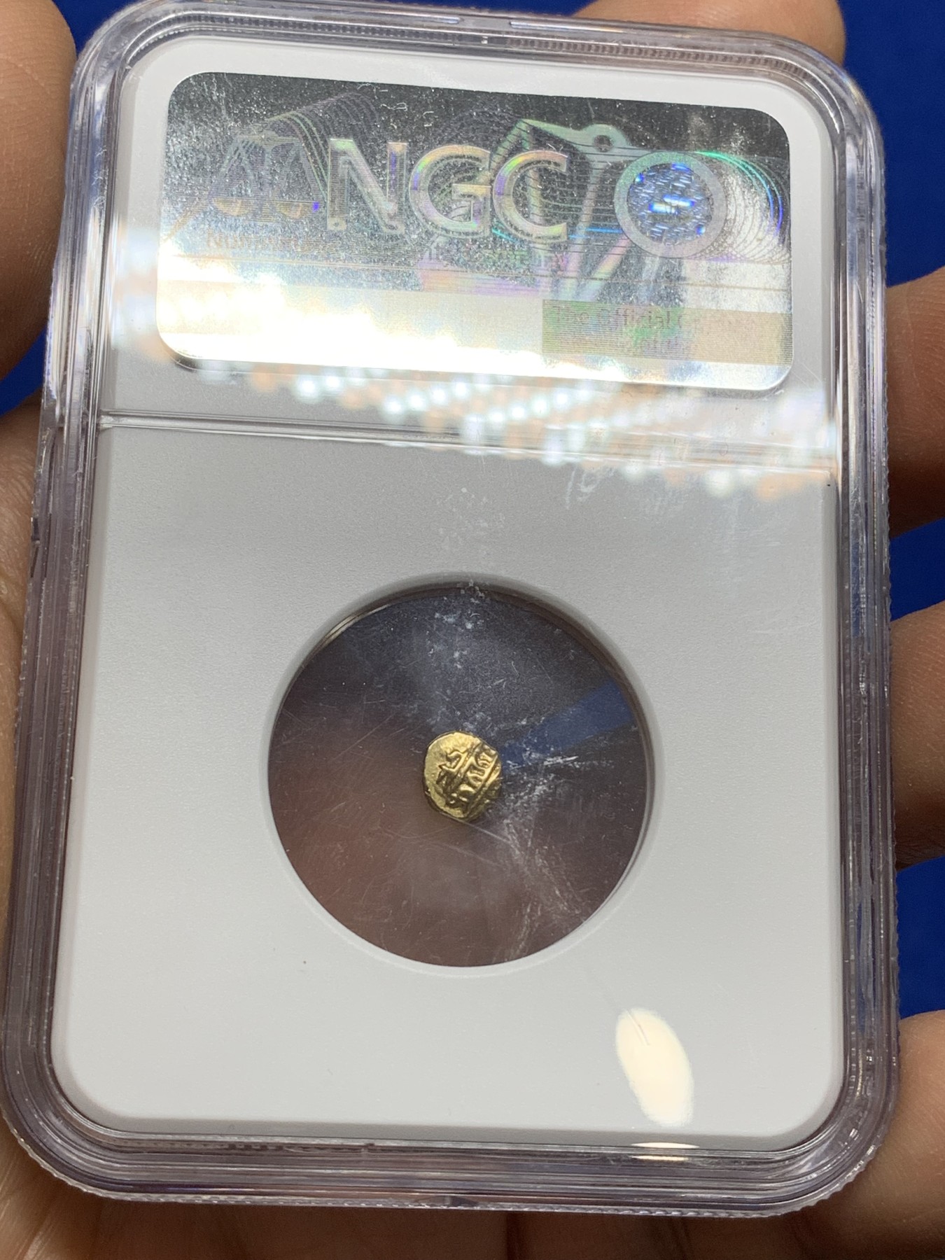 《竞宝斋》第222场-周日，周一 2场 (全场包邮) NGC-MS62 印度迈索尔王国 1638-1812年 1F 金币 上涨品种