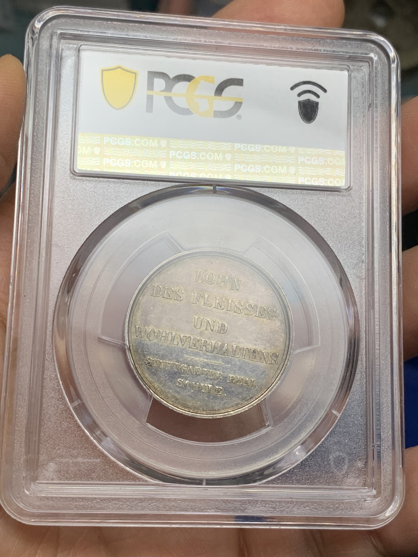 《竞宝斋》第222场-周日，周一 2场 (全场包邮) PCGS SP55 德国1871勤勉的斯图加特天使银章