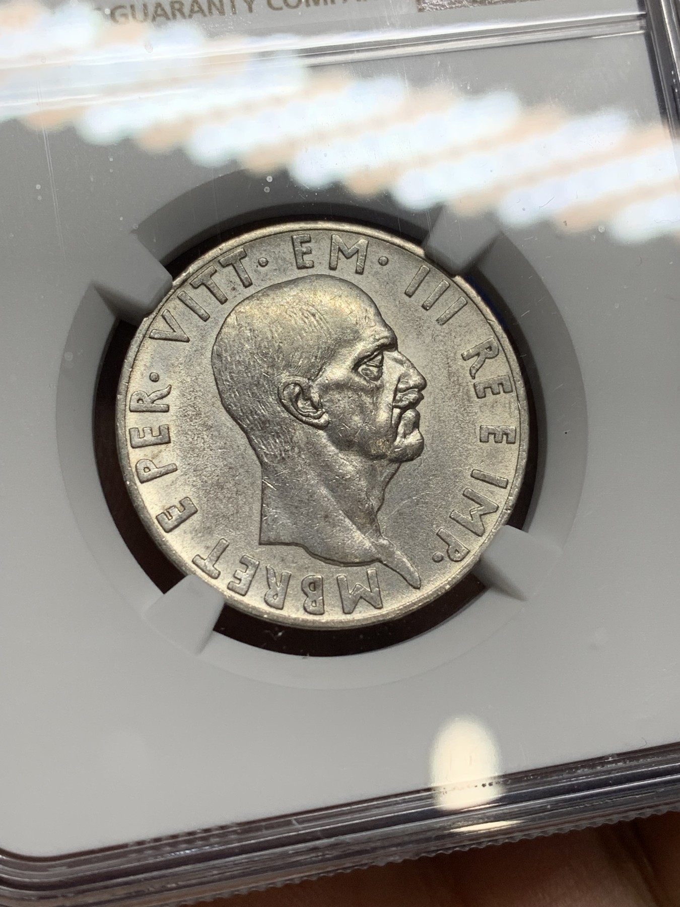 《竞宝斋》第222场-周日，周一 2场 (全场包邮) NGC-UNCD 1939年阿尔巴尼亚10列银币，少见银币。状态十分精美