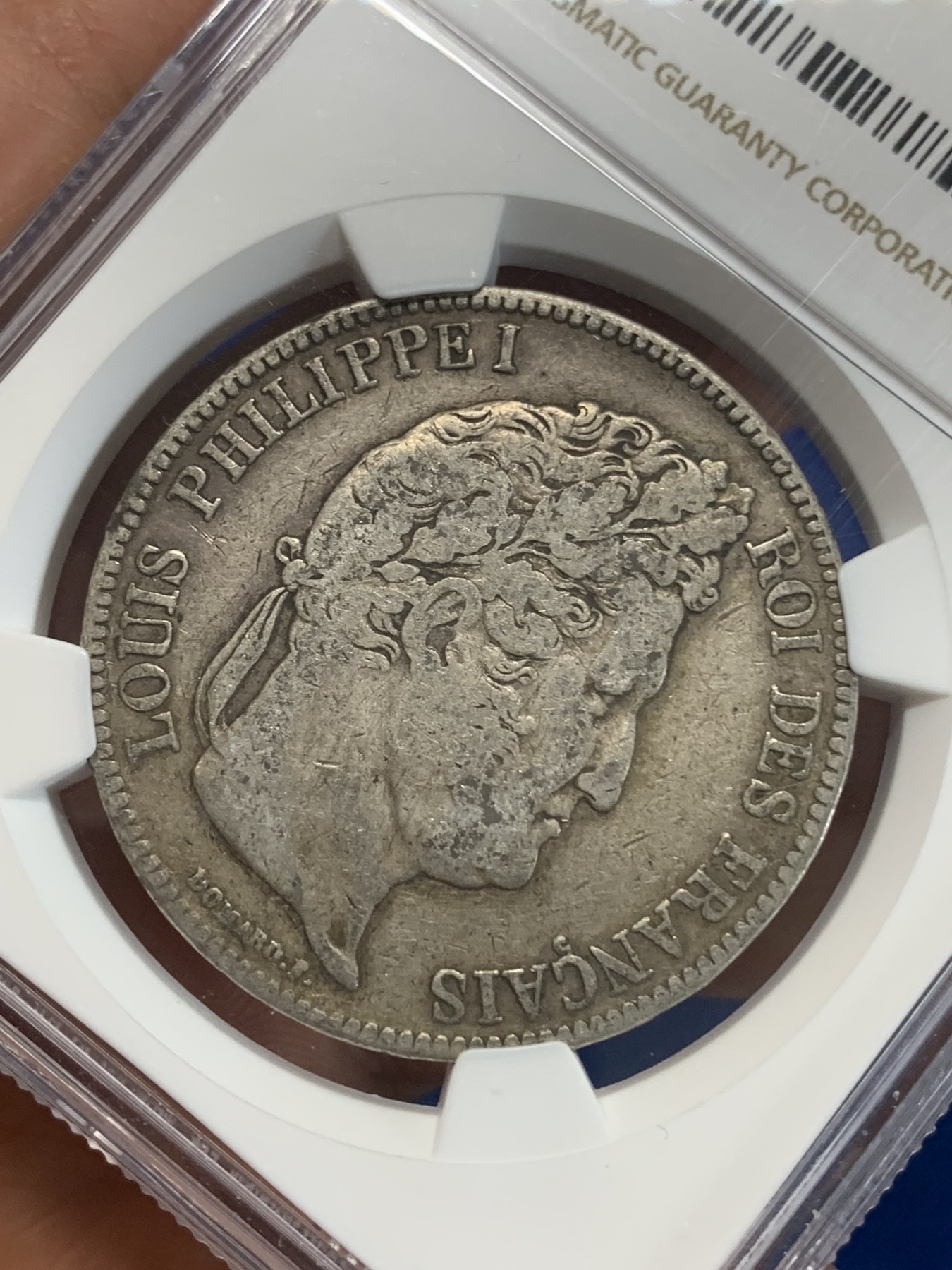 《竞宝斋》第222场-周日，周一 2场 (全场包邮) NGC VF35 法国1833A菲利普5法郎银币