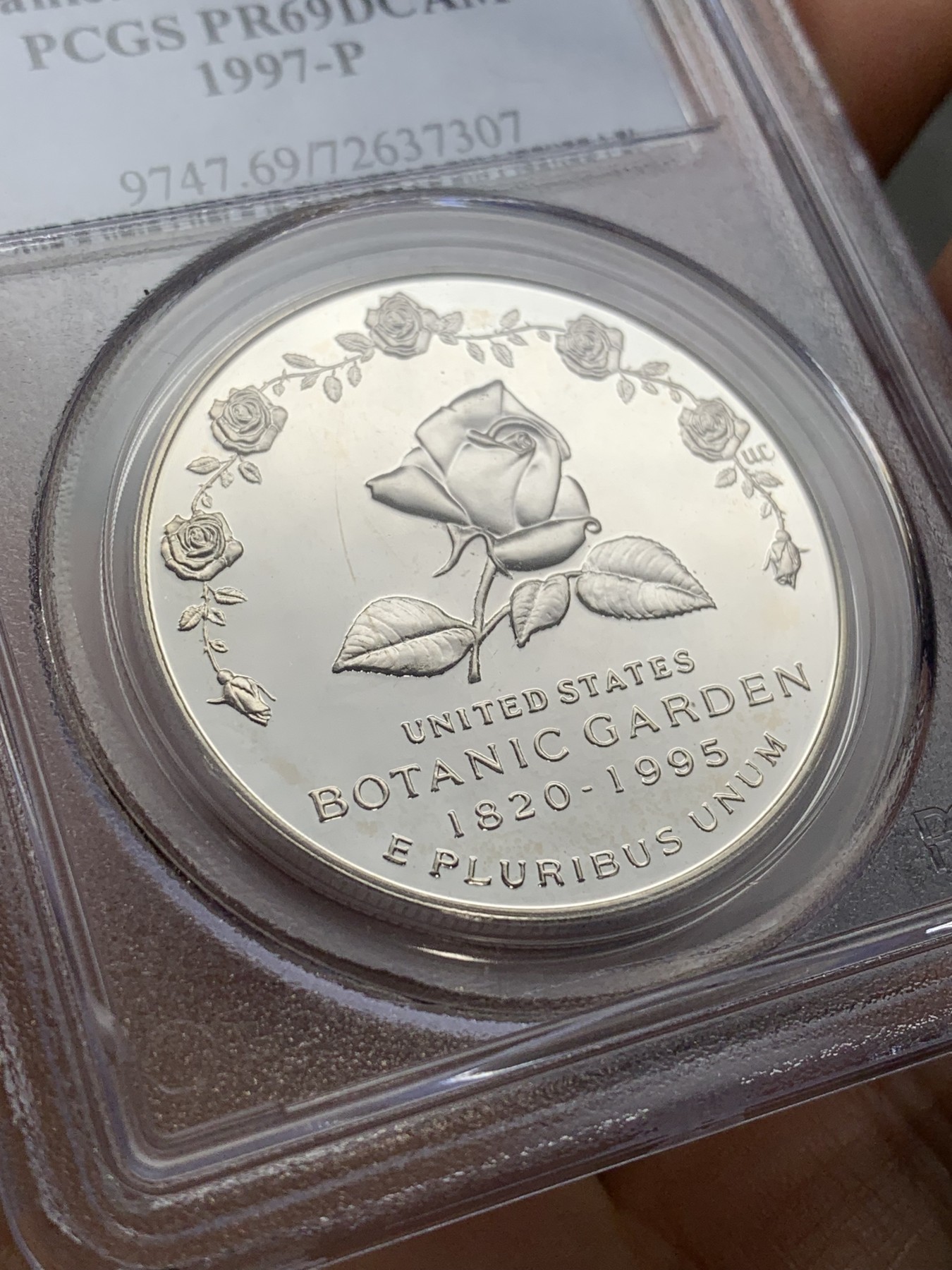 《竞宝斋》第222场-周日，周一 2场 (全场包邮) PCGS-PR69DCAM 美国1997年植物园纪念精制银币