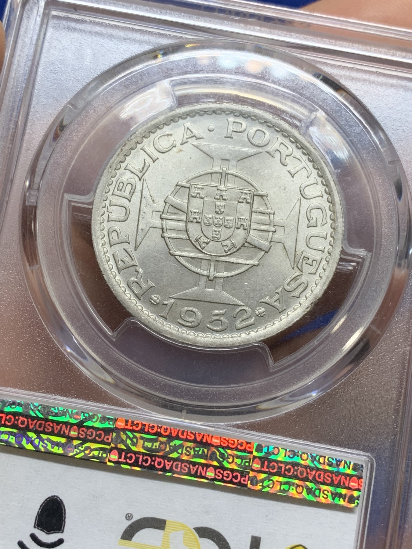 《竞宝斋》第222场-周日，周一 2场 (全场包邮) PCGS MS66 1952年澳门5元大银币