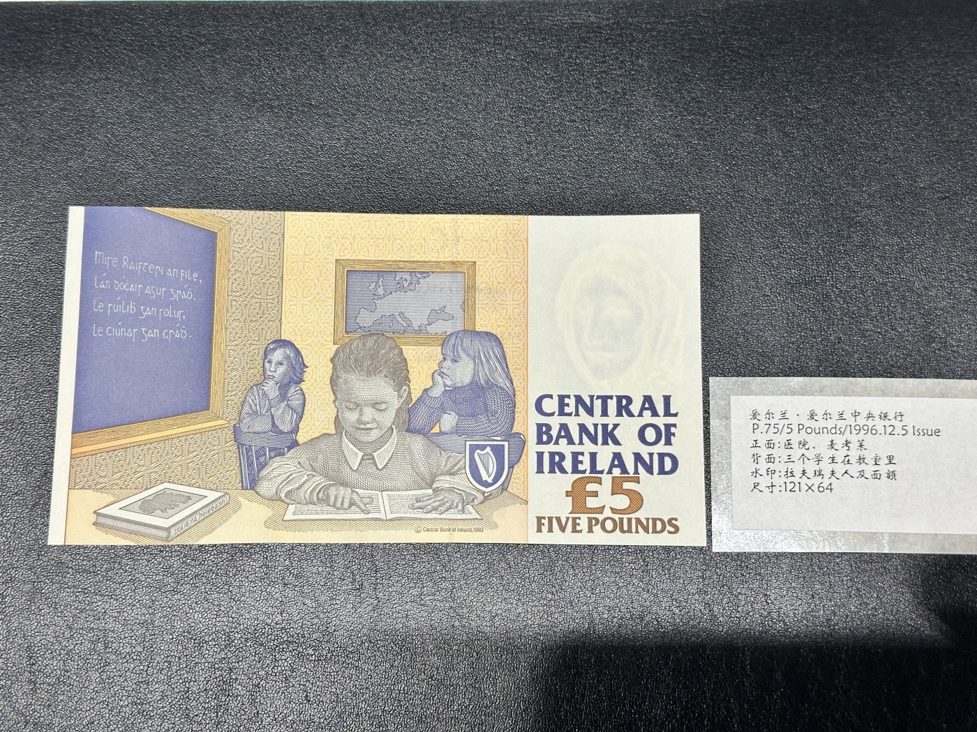 《外钞收藏家》第三百二十期（爱尔兰、北爱尔兰、马耳他专场） 爱尔兰中央银行1996年5镑 全新UNC
