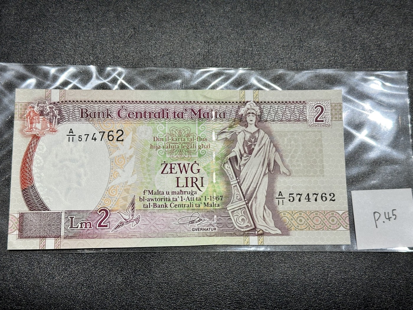 《外钞收藏家》第三百二十期（爱尔兰、北爱尔兰、马耳他专场） 马耳他1967年2里拉（1994年版） 全新UNC