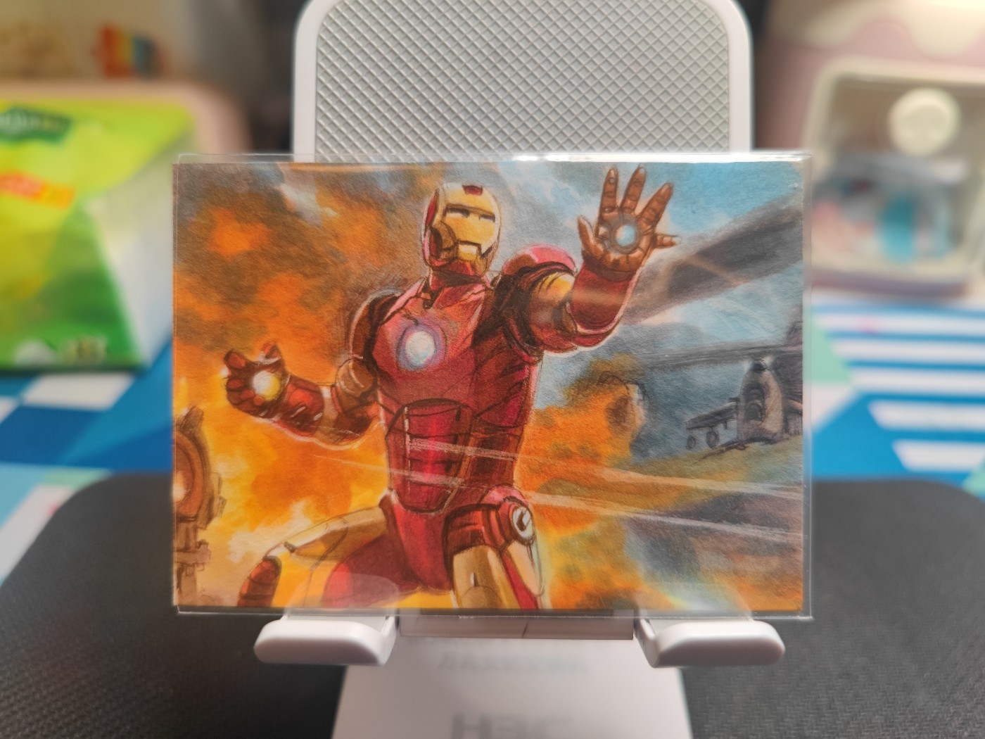 （中福卡博会专场拍卖）妖精的尾巴卡牌拍卖第八场(萝卜开会) 钢铁侠手绘卡，画师:明光