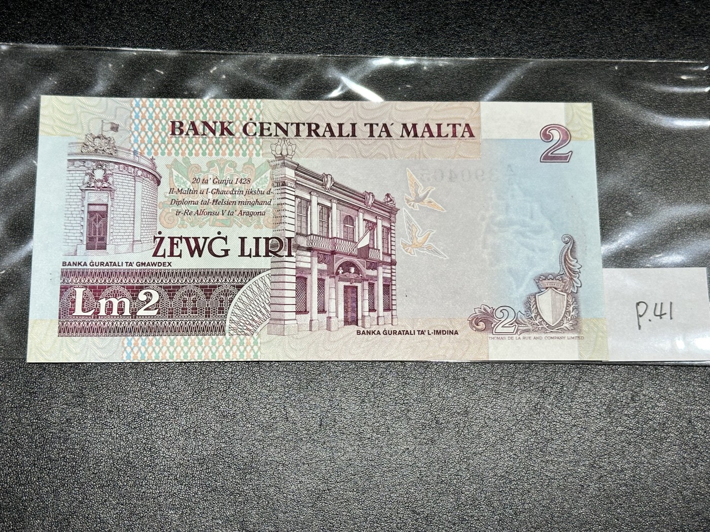 《外钞收藏家》第三百二十期（爱尔兰、北爱尔兰、马耳他专场） 马耳他1967年2里拉（1989年版） 全新UNC