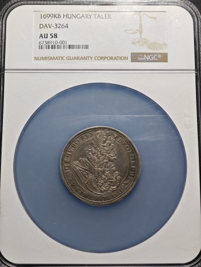 【德藏】世界币章拍卖第62期(全场顺丰包邮) - 1699年 匈牙利 神圣罗马帝国泰勒大银币 NGC AU58 