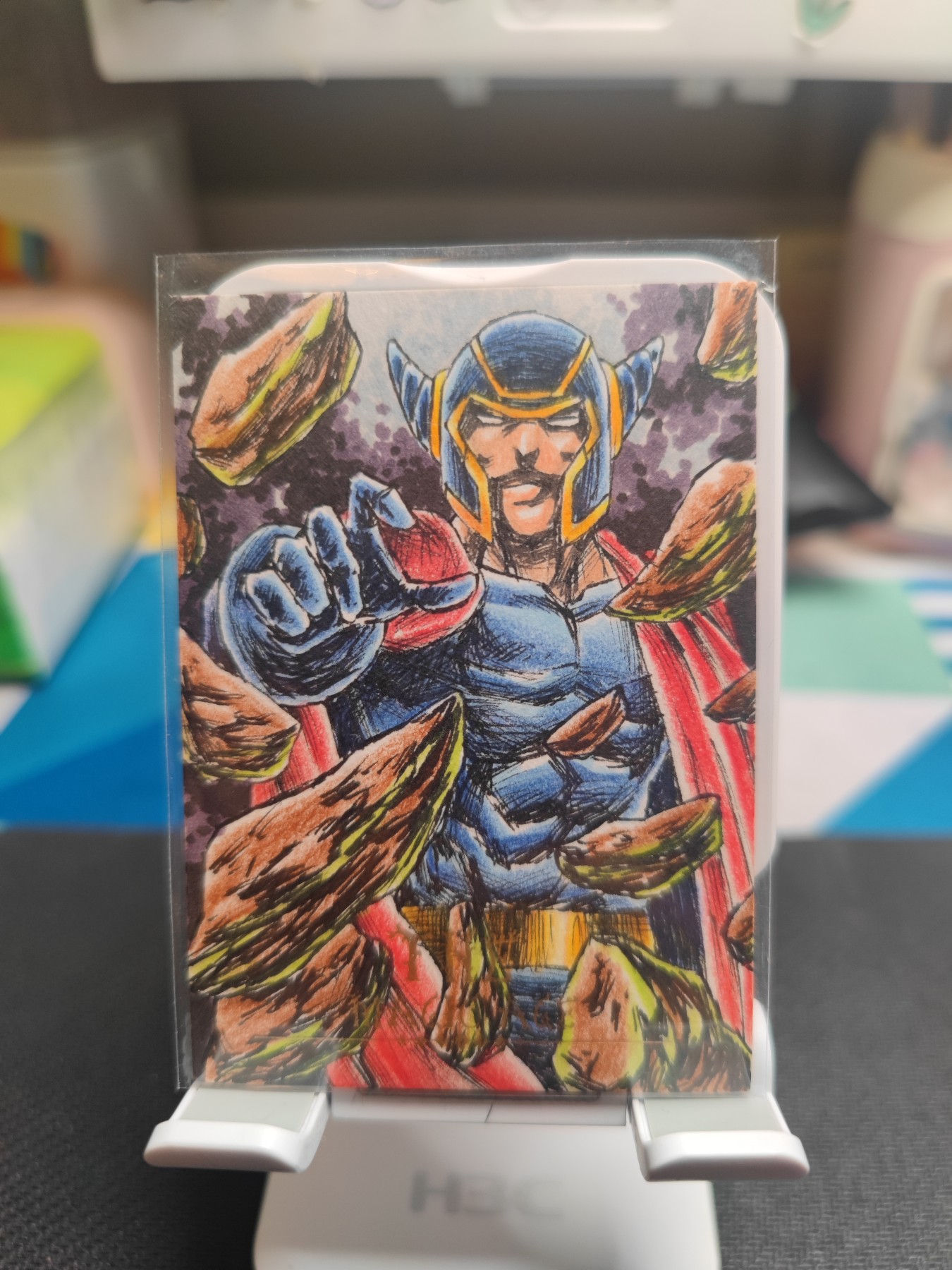 （中福卡博会专场拍卖）妖精的尾巴卡牌拍卖第八场(萝卜开会) 万磁王手绘卡，画师:英文