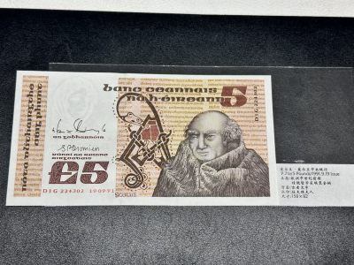 《外钞收藏家》第三百二十期（爱尔兰、北爱尔兰、马耳他专场） - 爱尔兰中央银行1991年5镑 全新UNC