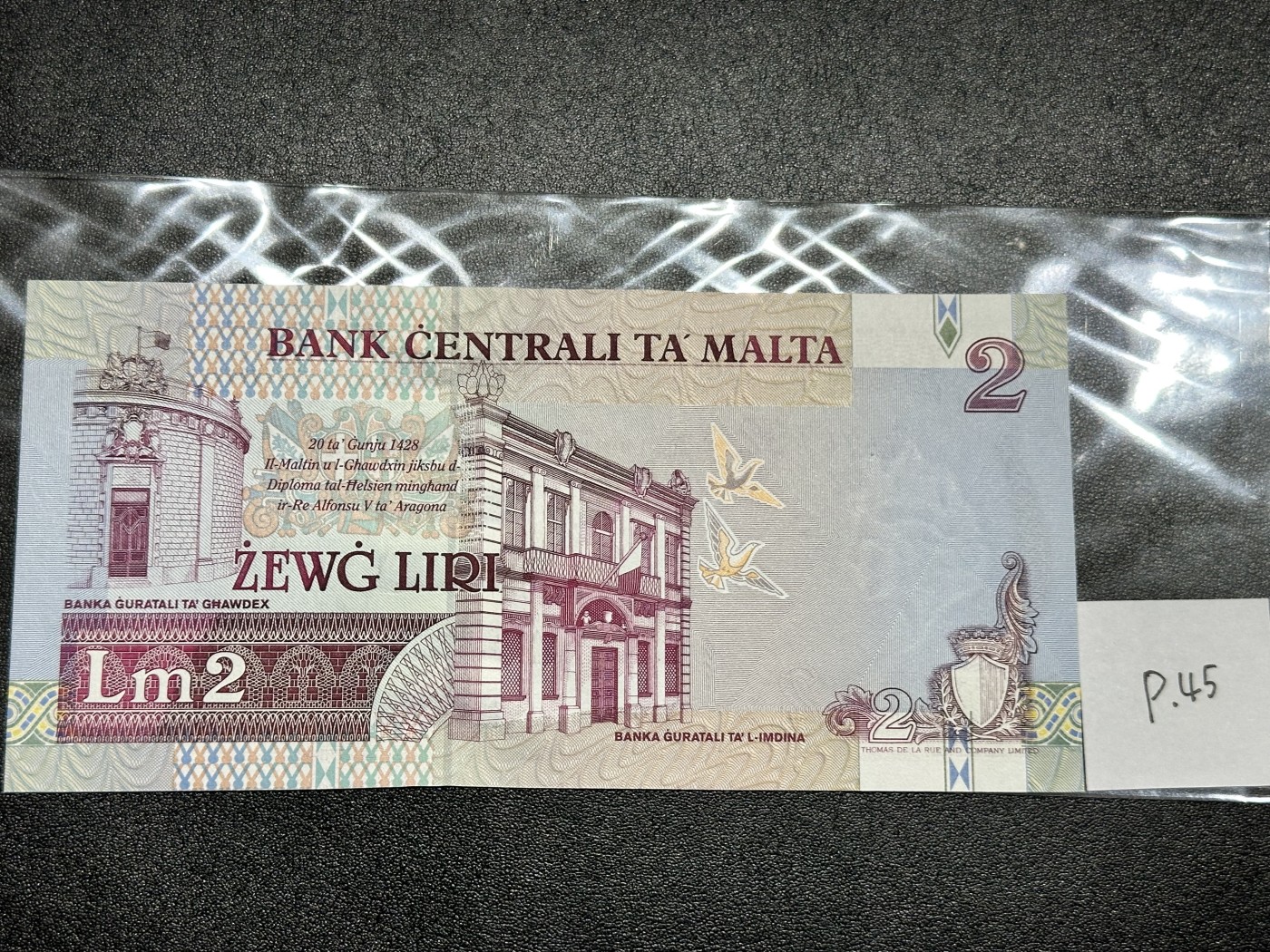 《外钞收藏家》第三百二十期（爱尔兰、北爱尔兰、马耳他专场） 马耳他1967年2里拉（1994年版） 全新UNC