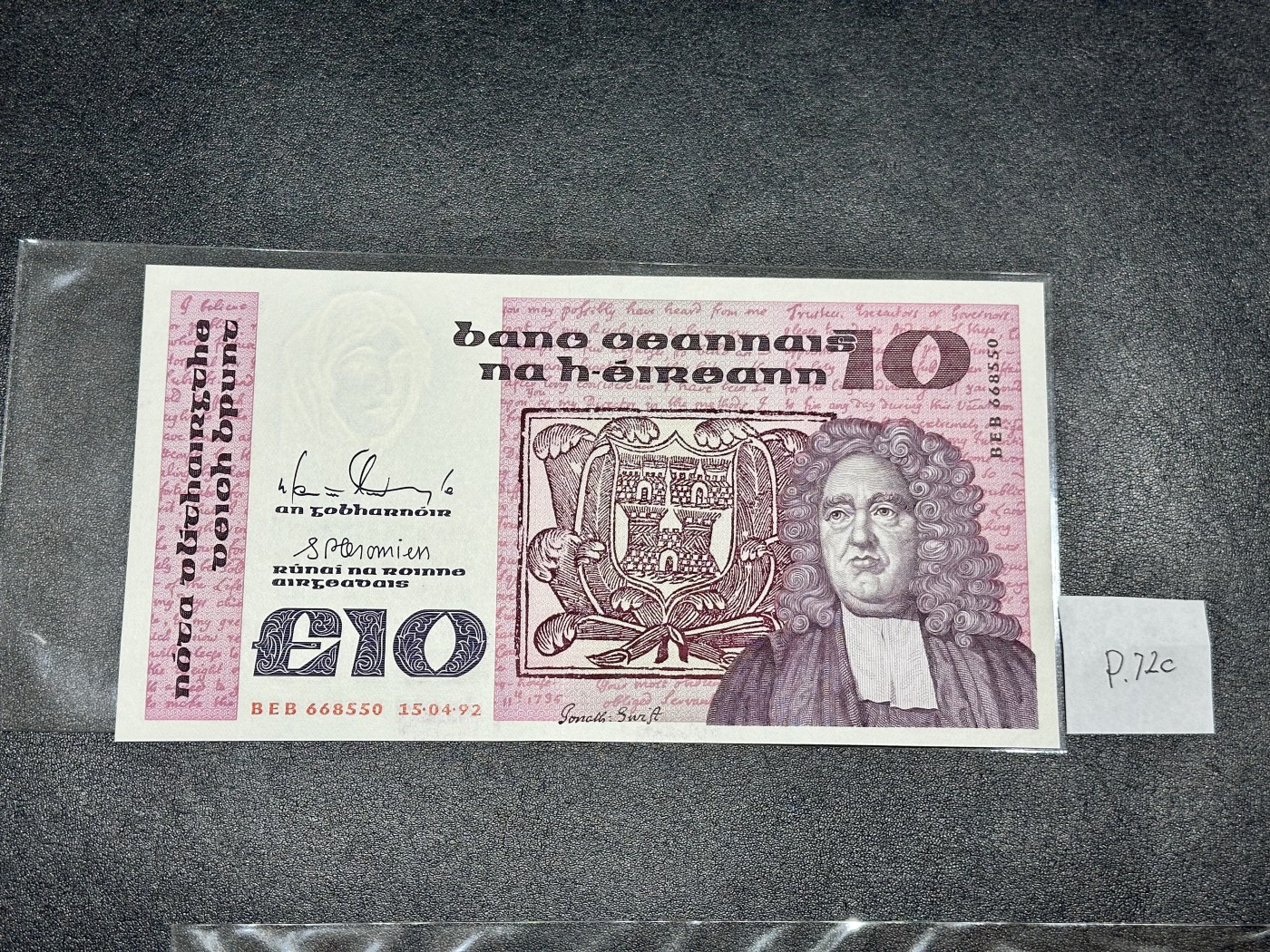 《外钞收藏家》第三百二十期（爱尔兰、北爱尔兰、马耳他专场） 爱尔兰中央银行1992年10镑 全新UNC