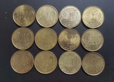【易洋钱喜】第27场 国外硬币专场 - 12枚10欧分硬币