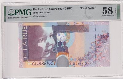 🌗乐淘淘世界纸币拍卖 第33期 测试钞专场🌓 英国德纳罗印钞公司1999年测试钞 PMG58EPQ