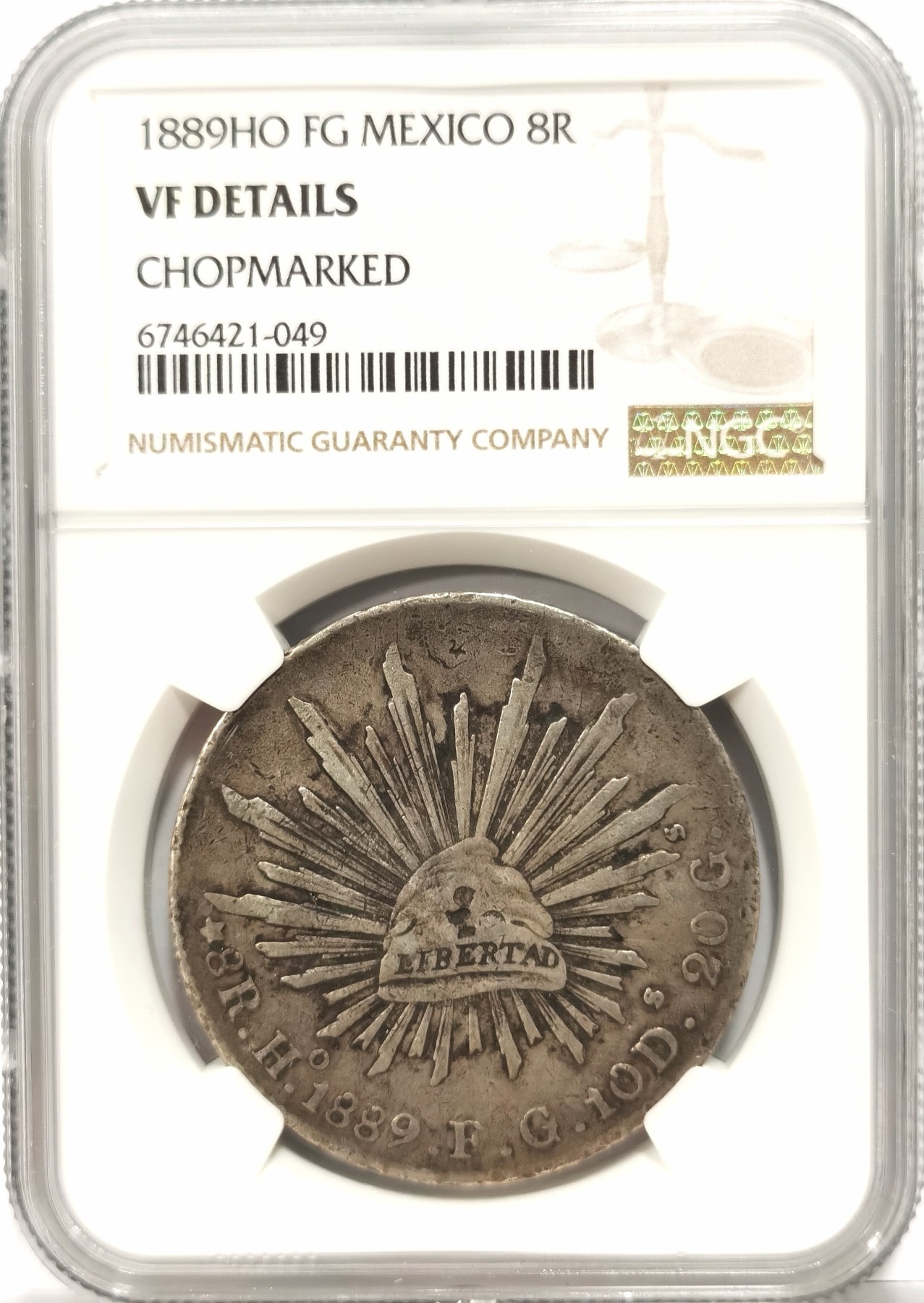 博洋堂世界钱币拍卖第056期（全场包邮） NGC VF 墨西哥1889年HO FM版花边鹰洋