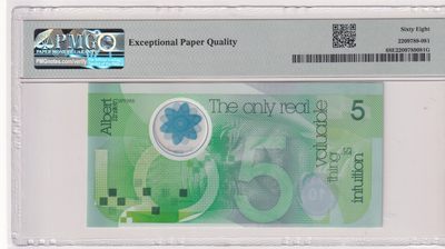 🌗乐淘淘世界纸币拍卖 第33期 测试钞专场🌓 英国德纳罗印钞公司测试钞 爱因斯坦 PMG68EPQ