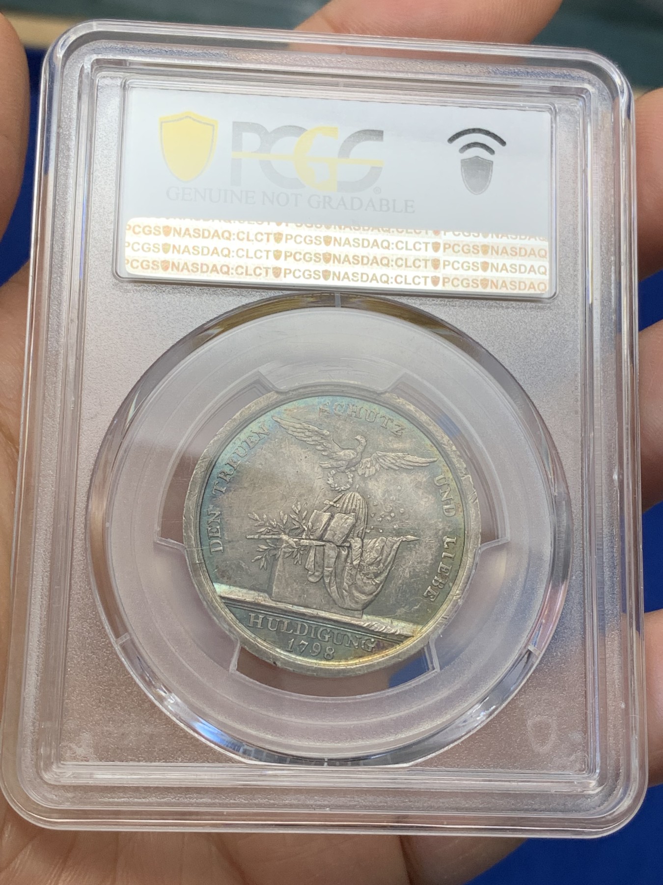 《竞宝斋》第223场-周日，周一 2场 (全场包邮) PCGS AUD 1798德国LOOS银章 普鲁士国王腓特烈.威廉三世加冕银章