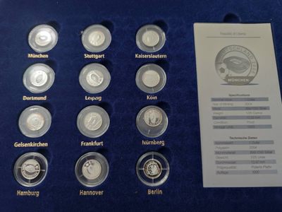 燕姐换藏第70拍 利比里亚2004年德国世界杯球场12枚银币套币