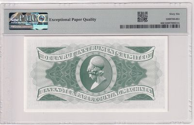 🌗乐淘淘世界纸币拍卖 第33期 测试钞专场🌓 英国德纳罗印钞公司测试钞 PMG66EPQ