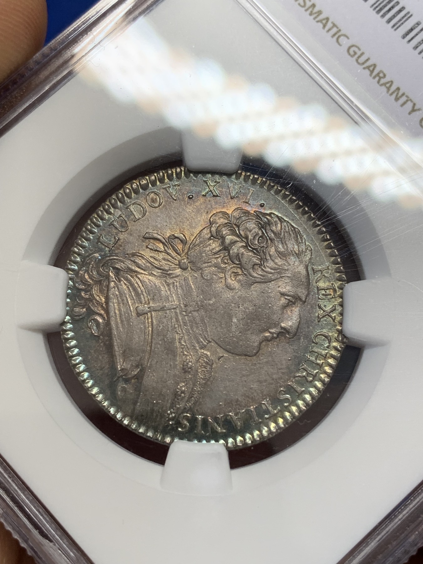 《竞宝斋》第223场-周日，周一 2场 (全场包邮) NGC-MS62 法国十八世纪 路易十五 皇家科学院 JETON 银质 顶级品相 五彩包浆
