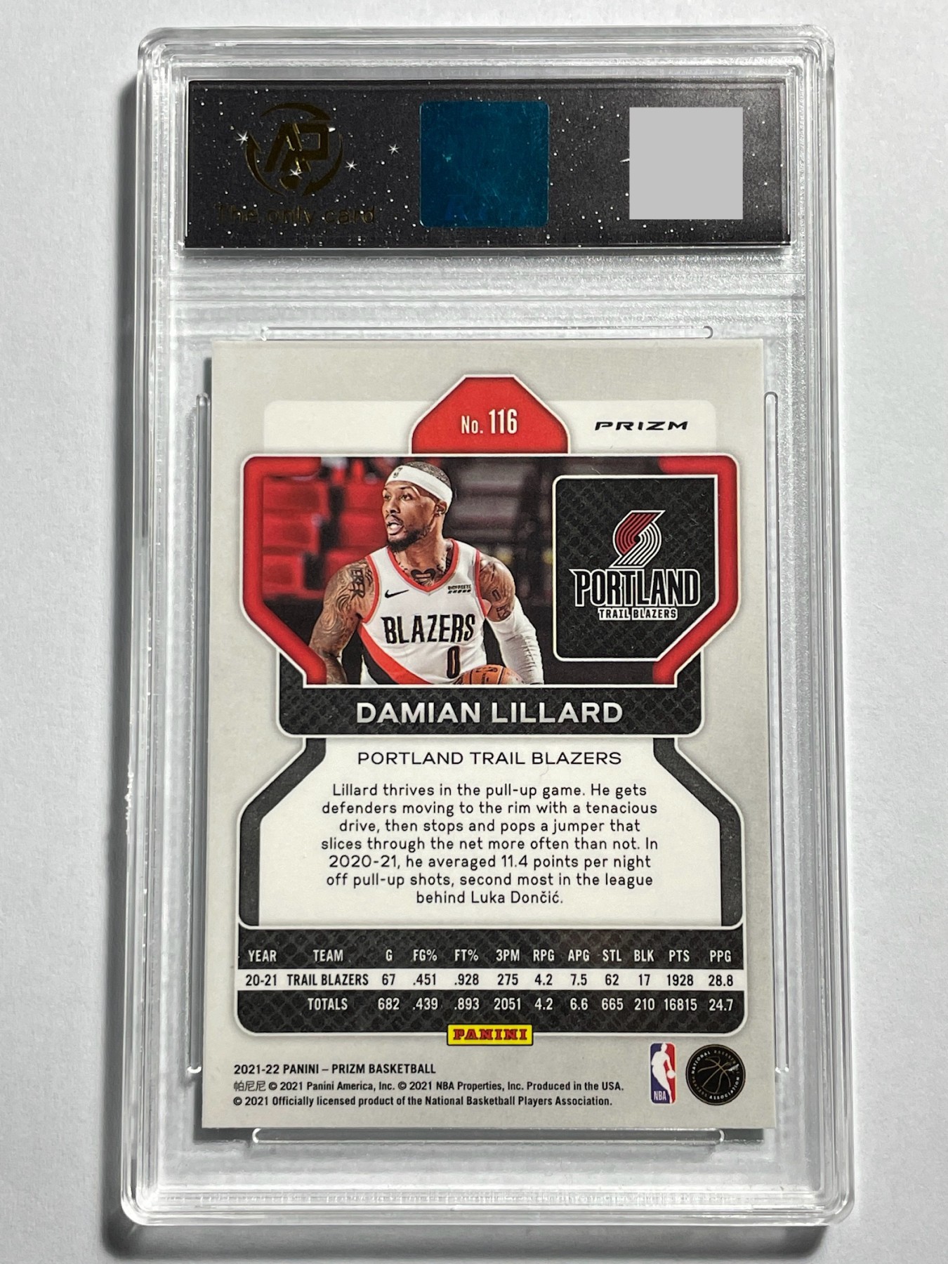 【德藏】卡牌拍卖第9期 ~PSA10 艾弗森 · 新秀签名~【无每件最低收费！！！】 NBA 2021-22 PANINI PRIZM 西部联盟 波特兰 开拓者 达米安·利拉德 绿折射 RPA 9