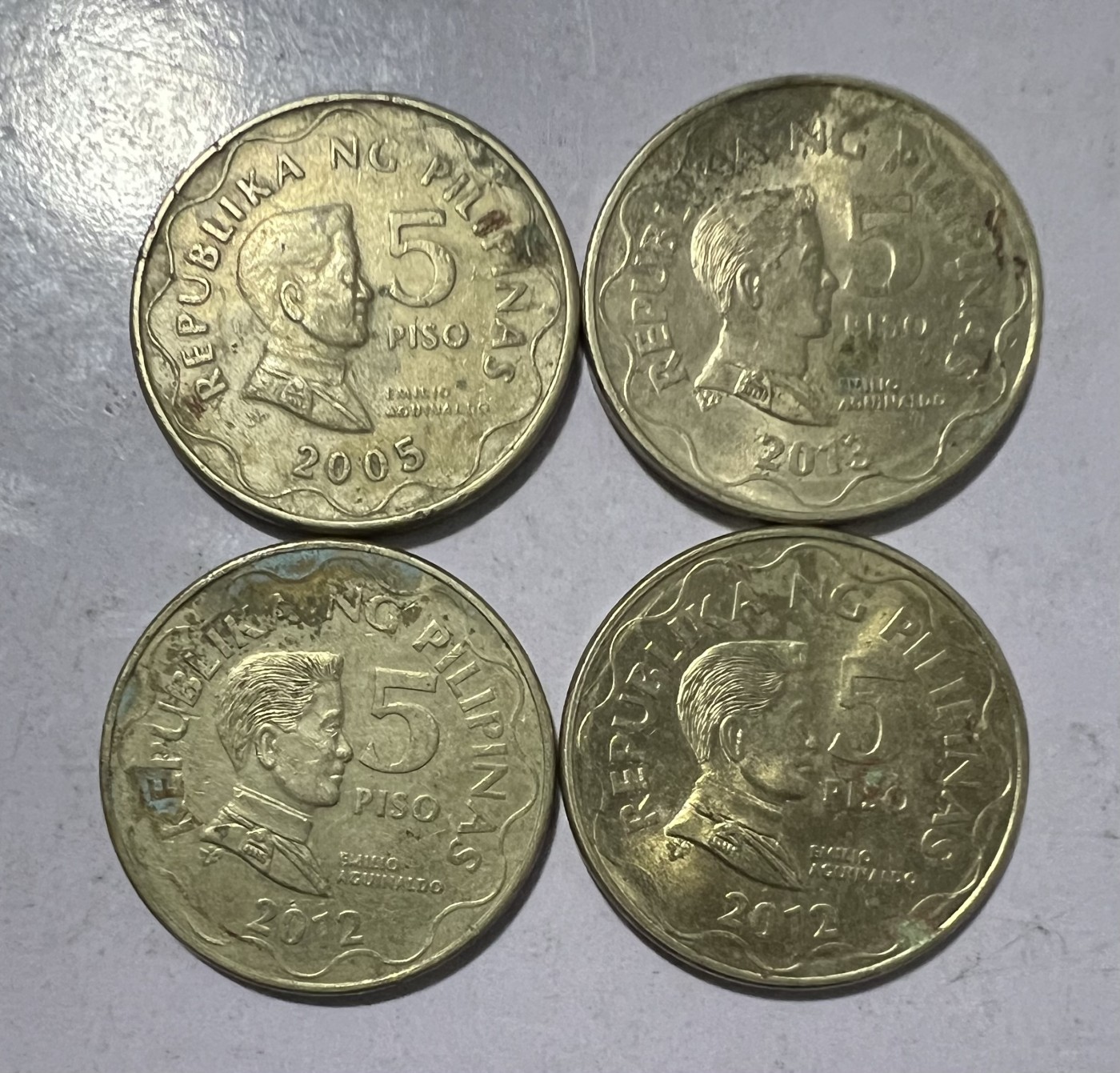 【易洋钱喜】第28场 国外硬币专场 菲律宾5比索4枚