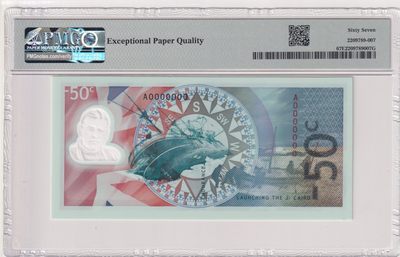 🌗乐淘淘世界纸币拍卖 第33期 测试钞专场🌓 英国德纳罗印钞公司2014年测试钞  PMG67EPQ