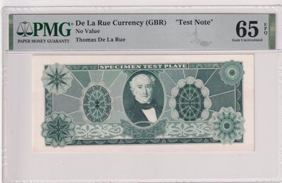 🌗乐淘淘世界纸币拍卖 第33期 测试钞专场🌓 英国德纳罗印钞公司单面印刷测试钞 PMG65EPQ