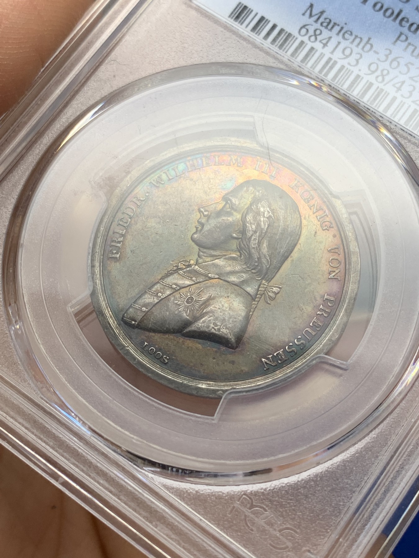 《竞宝斋》第223场-周日，周一 2场 (全场包邮) PCGS AUD 1798德国LOOS银章 普鲁士国王腓特烈.威廉三世加冕银章