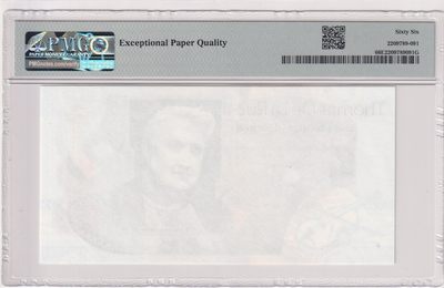 🌗乐淘淘世界纸币拍卖 第33期 测试钞专场🌓 英国德纳罗印钞公司1991年单面雕刻印刷测试钞 R.V.汉克·威廉斯 PMG66EPQ