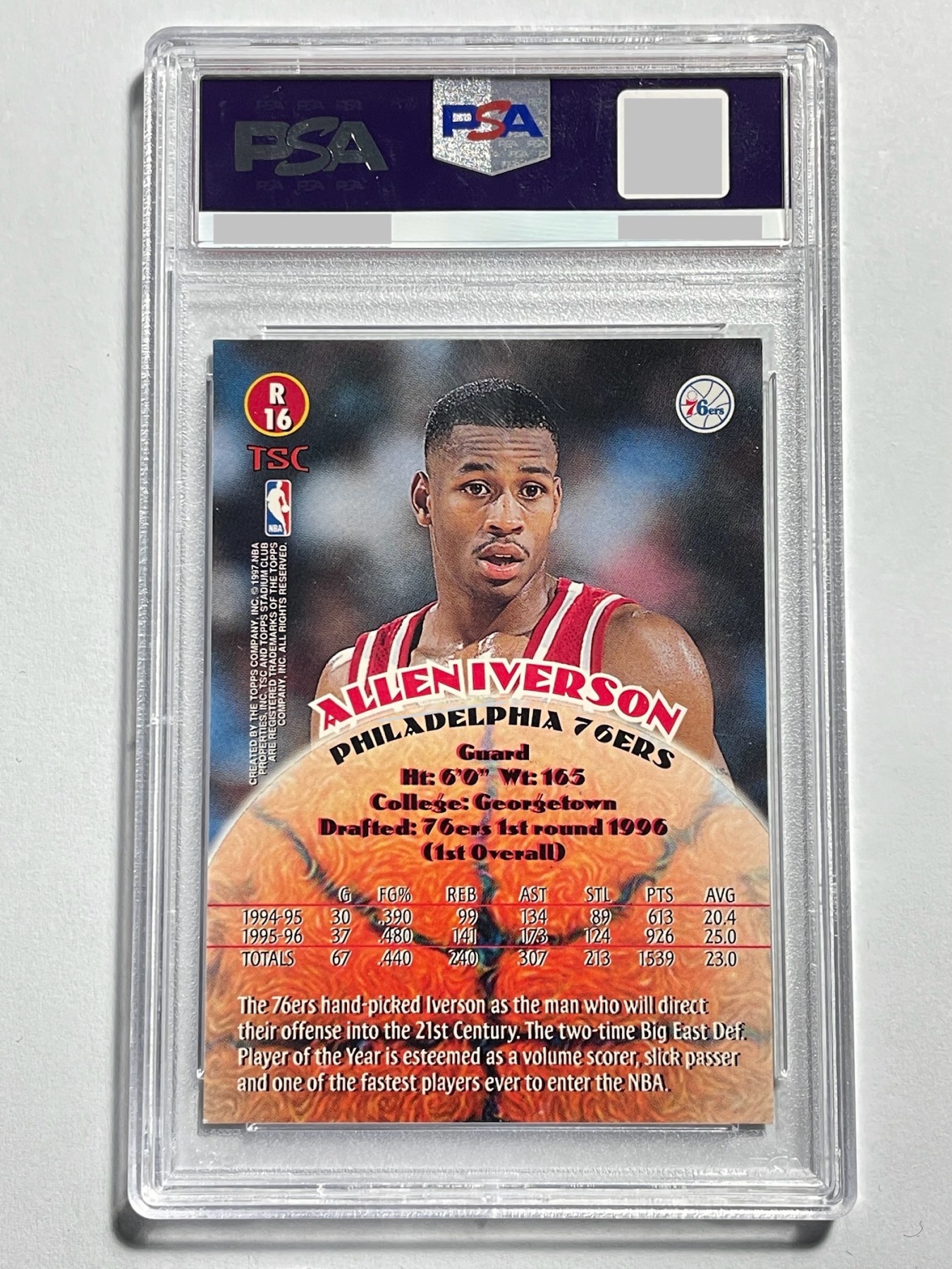 【德藏】卡牌拍卖第9期 ~PSA10 艾弗森 · 新秀签名~【无每件最低收费！！！】 NBA 1997 TOOPS 东部联盟 费城 76人 