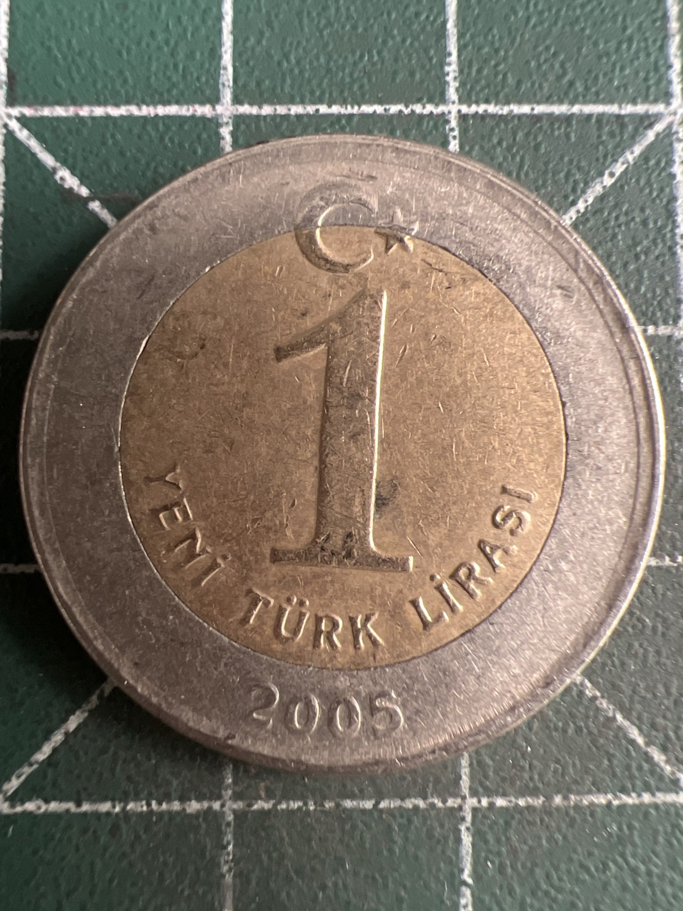 第550期 硬币专场 （无押金，捡漏，全场50包邮，偏远地区除外，接收代拍业务） 土耳其1里拉双色币 2005年