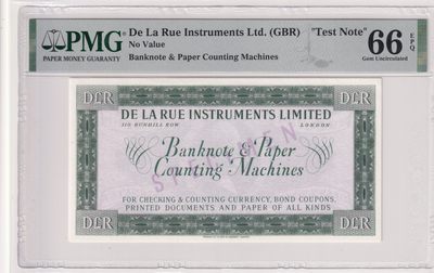 🌗乐淘淘世界纸币拍卖 第33期 测试钞专场🌓 英国德纳罗印钞公司测试钞 PMG66EPQ