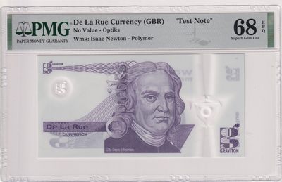 🌗乐淘淘世界纸币拍卖 第33期 测试钞专场🌓 英国德纳罗印钞公司测试钞 牛顿 PMG68EPQ