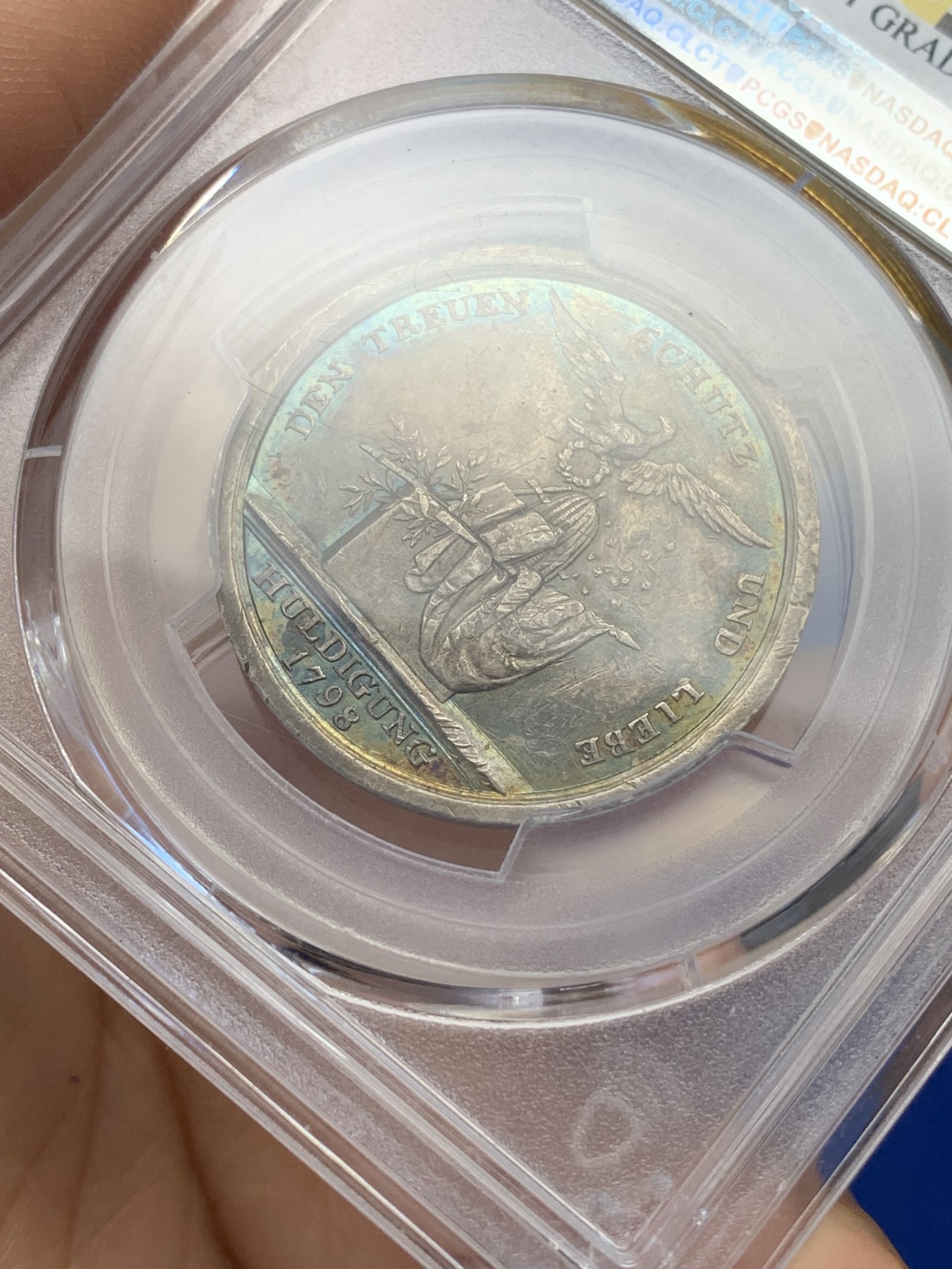 《竞宝斋》第223场-周日，周一 2场 (全场包邮) PCGS AUD 1798德国LOOS银章 普鲁士国王腓特烈.威廉三世加冕银章