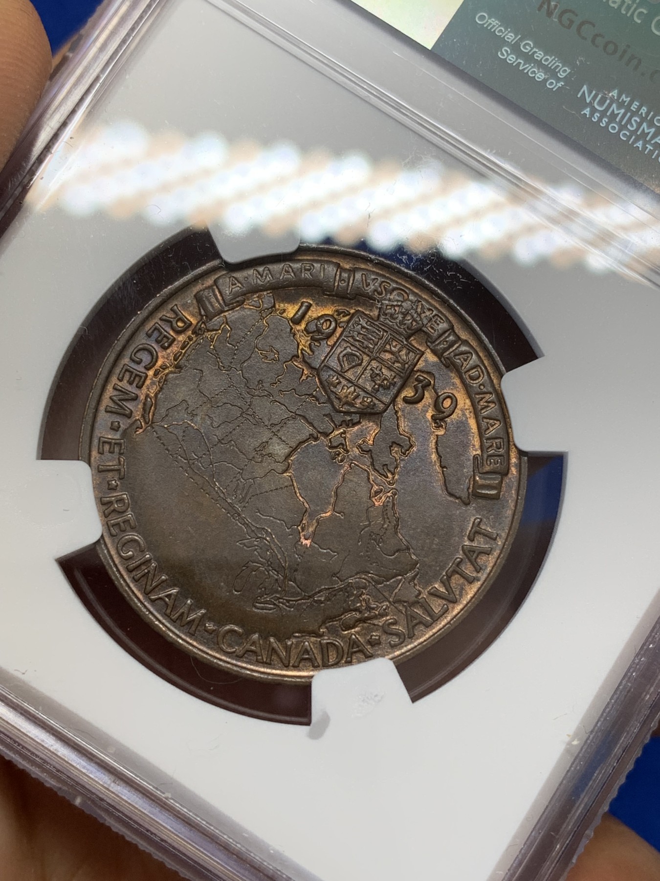 《竞宝斋》第223场-周日，周一 2场 (全场包邮) NGC-MS64 1939年英国纪念章，伯明翰铸币厂铸造，此枚高分非常难得