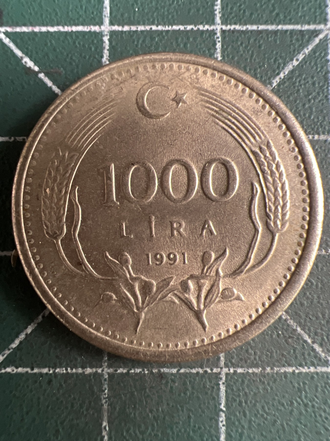 第482期 土耳其硬币专场 （无押金，捡漏，全场50包邮，偏远地区除外，接收代拍业务） 土耳其1000里拉1991年