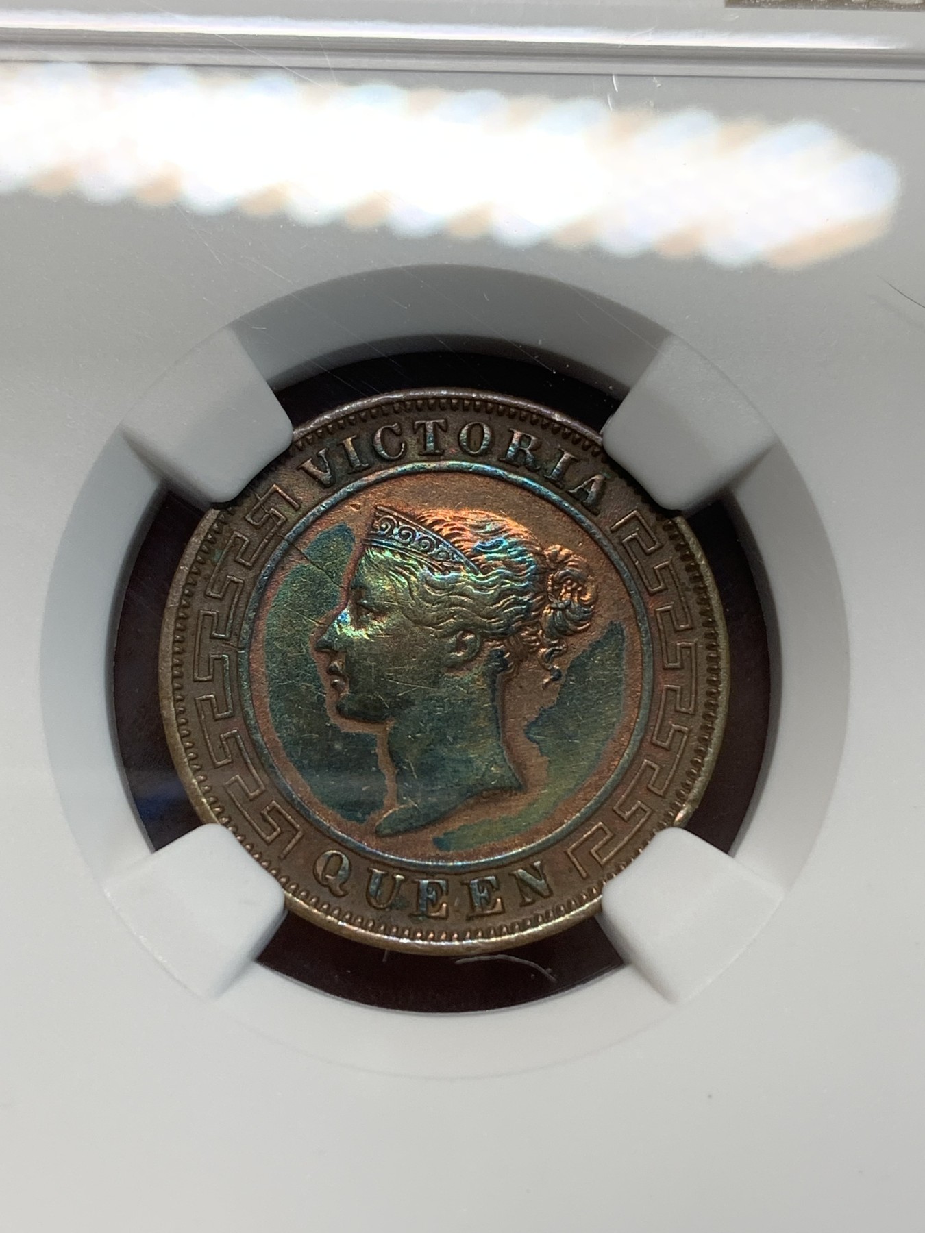 《竞宝斋》第223场-周日，周一 2场 (全场包邮) NGC XFD 1870年锡兰1分铜币