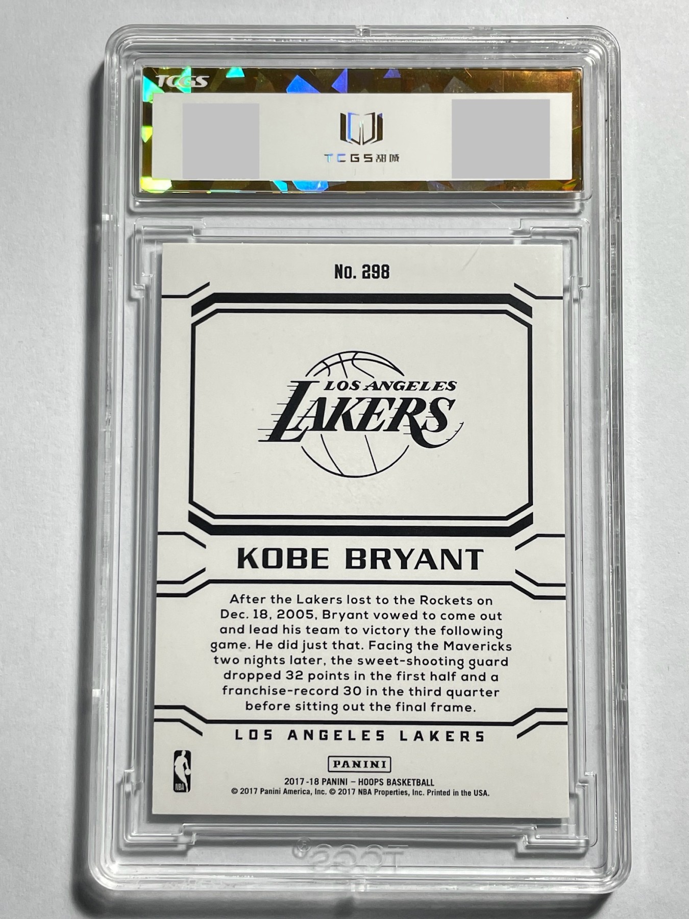 【德藏】卡牌拍卖第9期 ~PSA10 艾弗森 · 新秀签名~【无每件最低收费！！！】 NBA 2017 PANINI HOOPS 西部联盟 洛杉矶 湖人 黑曼巴 科比 特卡 TCGS 9.5 （永远的黑曼巴精神！）
