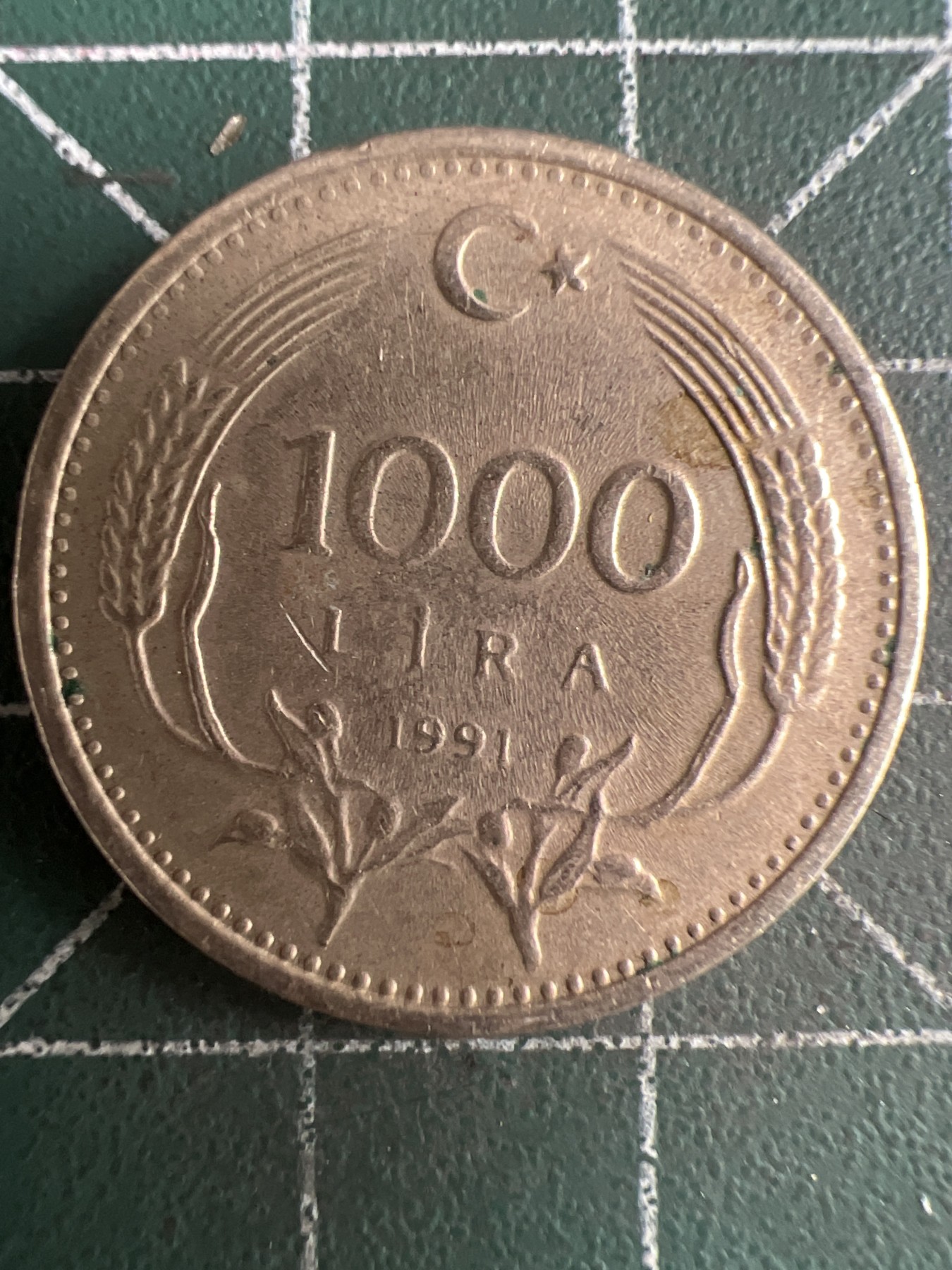 第567期 硬币专场 （无押金，捡漏，全场50包邮，偏远地区除外，接收代拍业务） 土耳其1000里拉1991年