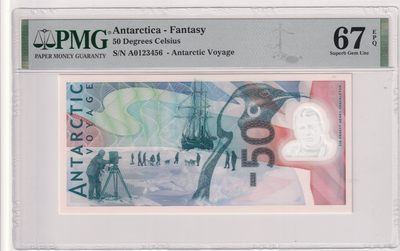 🌗乐淘淘世界纸币拍卖 第33期 测试钞专场🌓 南极旅行商业钞 PMG67EPQ