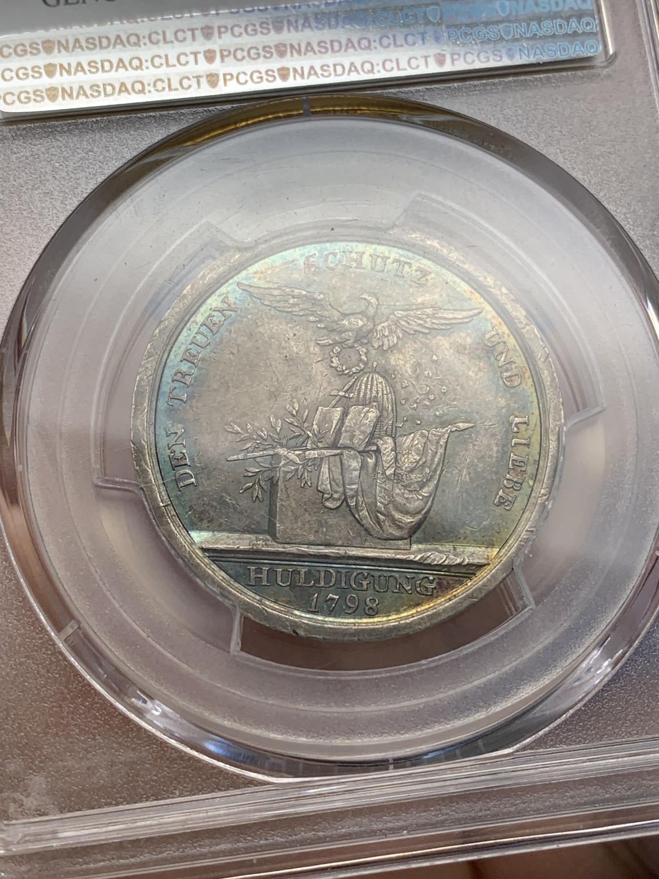 《竞宝斋》第223场-周日，周一 2场 (全场包邮) PCGS AUD 1798德国LOOS银章 普鲁士国王腓特烈.威廉三世加冕银章
