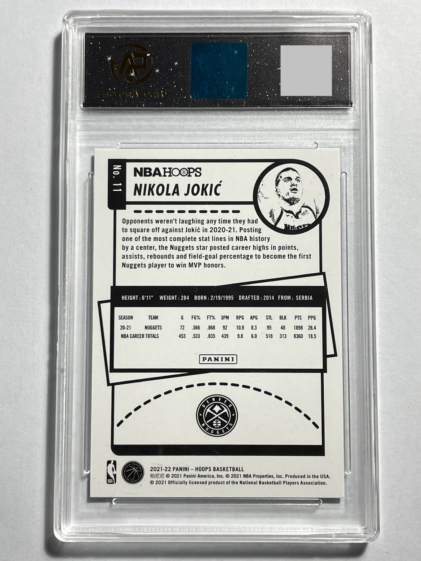 【德藏】卡牌拍卖第9期 ~PSA10 艾弗森 · 新秀签名~【无每件最低收费！！！】 NBA 2021-22 PANINI HOOPS 西部联盟 丹佛 掘金 尼古拉·约基奇 约老师 亚洲版独占 金标爆炸折射卡 RPA 9