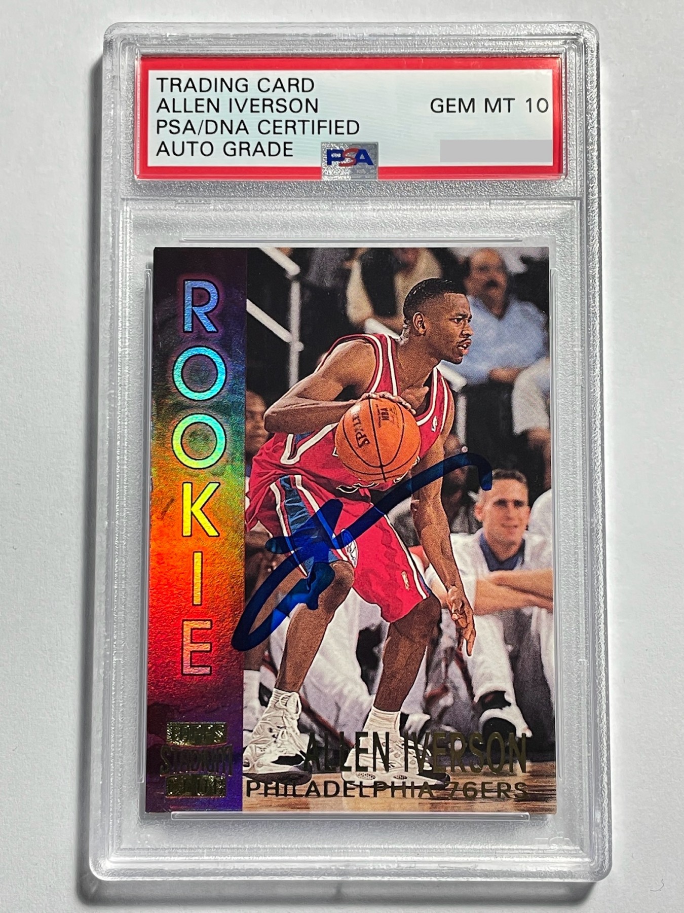 【德藏】卡牌拍卖第9期 ~PSA10 艾弗森 · 新秀签名~【无每件最低收费！！！】 NBA 1997 TOOPS 东部联盟 费城 76人 