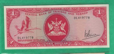 特立尼达和多巴哥1964年(1977)1元 签名3 P-30a 尾8 大洋洲币 实物图 UNC - 特立尼达和多巴哥1964年(1977)1元 签名3 P-30a 尾8 大洋洲币 实物图 UNC