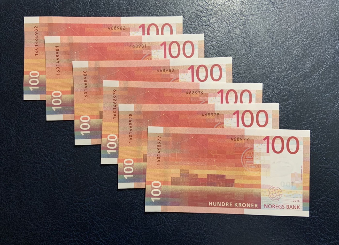收藏联盟Quantum Auction 第310期拍卖 (已更新) 挪威2016年100克朗六连号 品相全新UNC 维京船